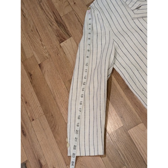 Vintage Norton McNaughton Linen Skirt Suit Ladies Small Cream W Black Stripes - Picture 8 of 16